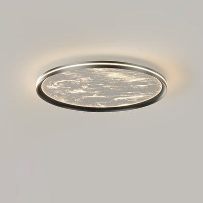 Modern Minimalist Round Cylindrical Aluminum Acrylic LED Flush Mount Ceiling Light For Bedroom
