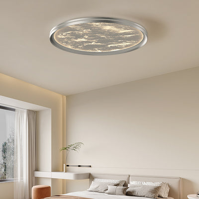Modern Minimalist Round Cylindrical Aluminum Acrylic LED Flush Mount Ceiling Light For Bedroom