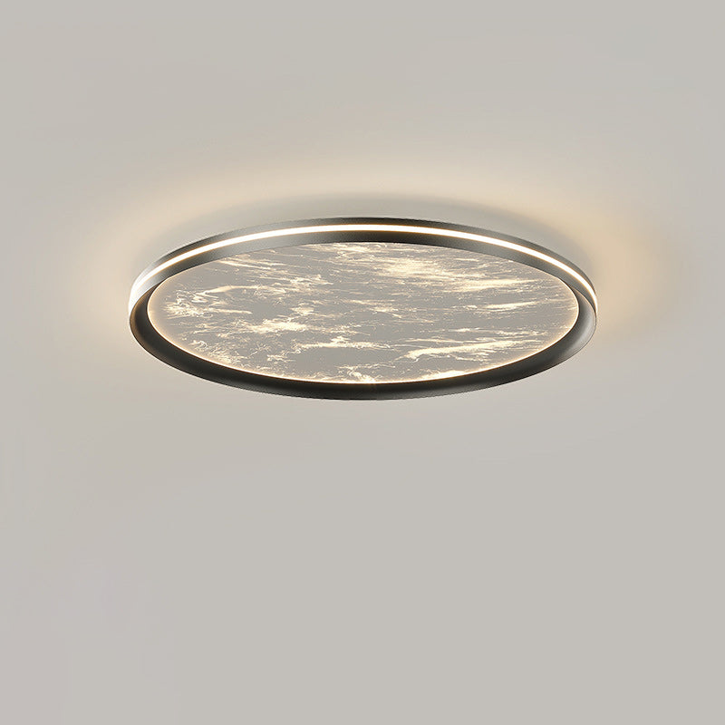 Modern Minimalist Round Cylindrical Aluminum Acrylic LED Flush Mount Ceiling Light For Bedroom