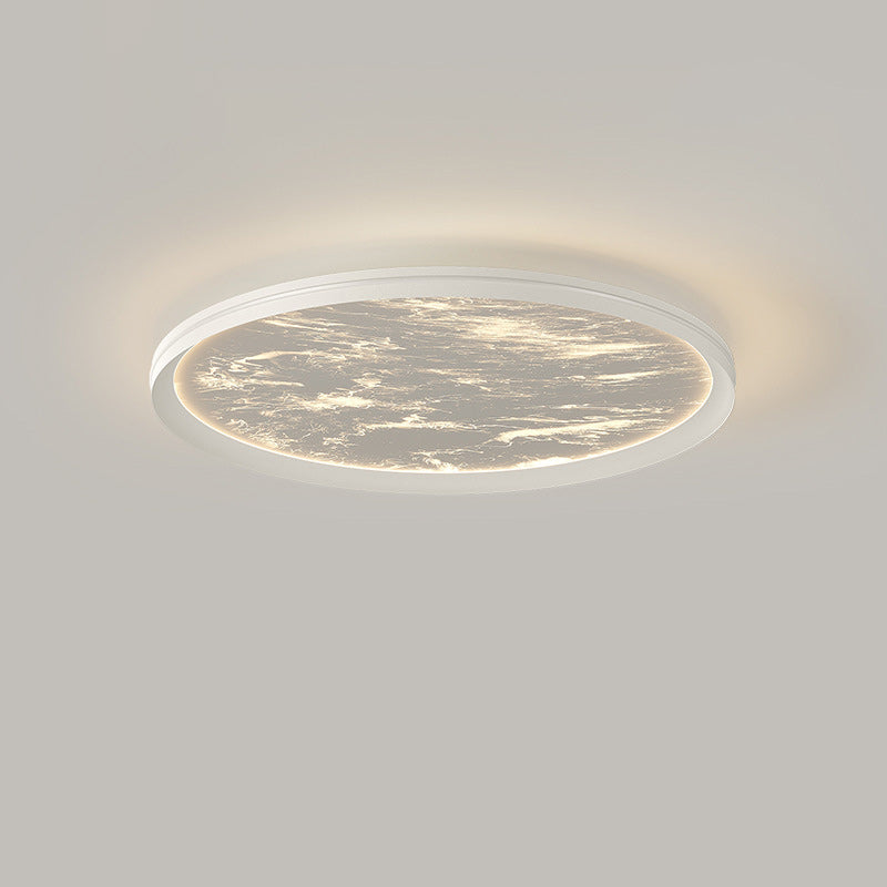 Modern Minimalist Round Cylindrical Aluminum Acrylic LED Flush Mount Ceiling Light For Bedroom