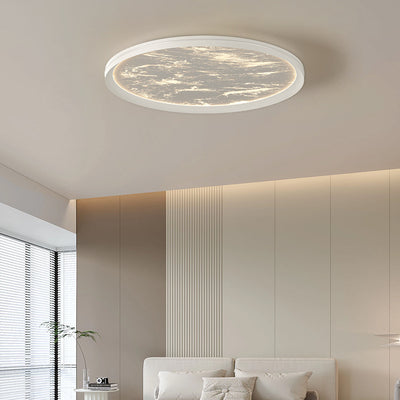 Modern Minimalist Round Cylindrical Aluminum Acrylic LED Flush Mount Ceiling Light For Bedroom