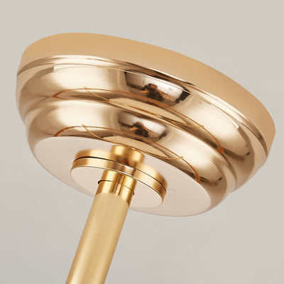 Contemporary Luxury Round Cylindrical Flower-Shaped Glass Copper ABS LED Downrods Ceiling Fan Light For Bedroom