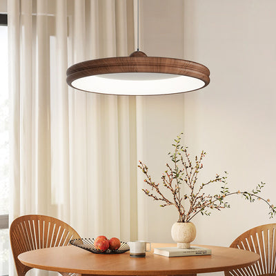 Modern Minimalist Round Cylindrical Iron Acrylic LED Pendant Light For Living Room