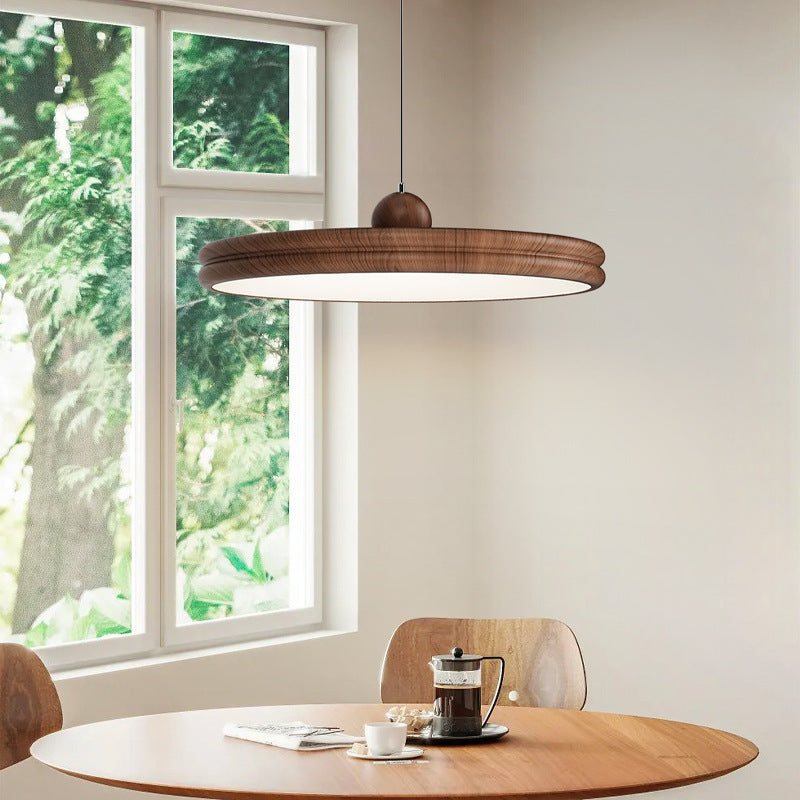 Suspension LED en fer et acrylique, ronde et cylindrique, au design minimaliste moderne, pour salon 