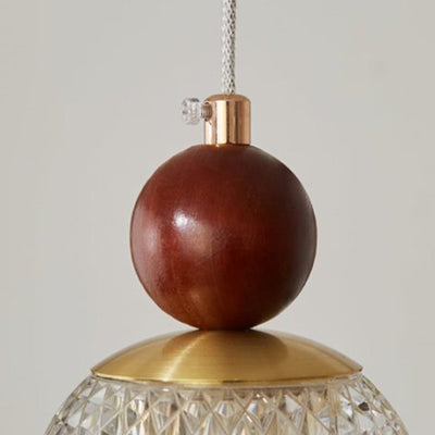 Modern Minimalist Spherical Cylindrical Gourd-Shaped Iron Wooden Acrylic 1-Light Pendant Light For Dining Room