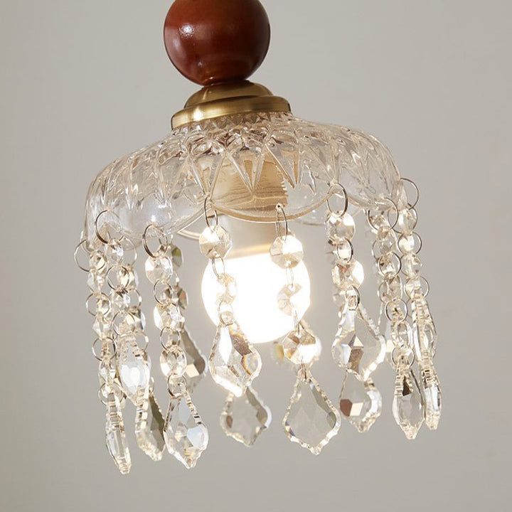 Suspension lumineuse à 1 lumière, moderne, minimaliste, sphérique, cylindrique, en forme de gourde, en fer, bois et acrylique, pour salle à manger 
