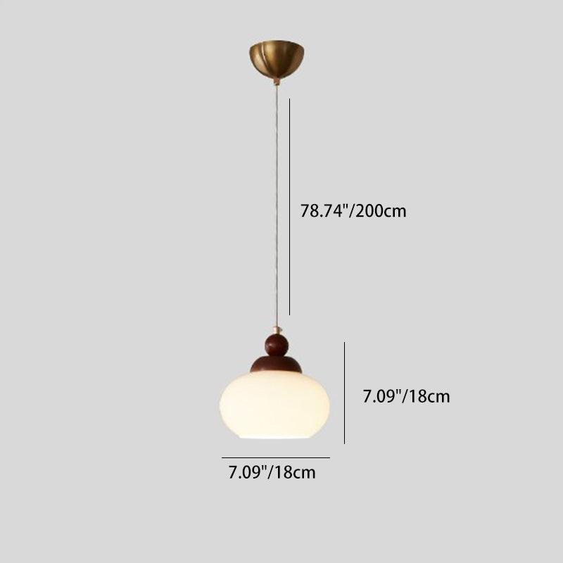Suspension lumineuse à 1 lumière, moderne, minimaliste, sphérique, cylindrique, en forme de gourde, en fer, bois et acrylique, pour salle à manger 
