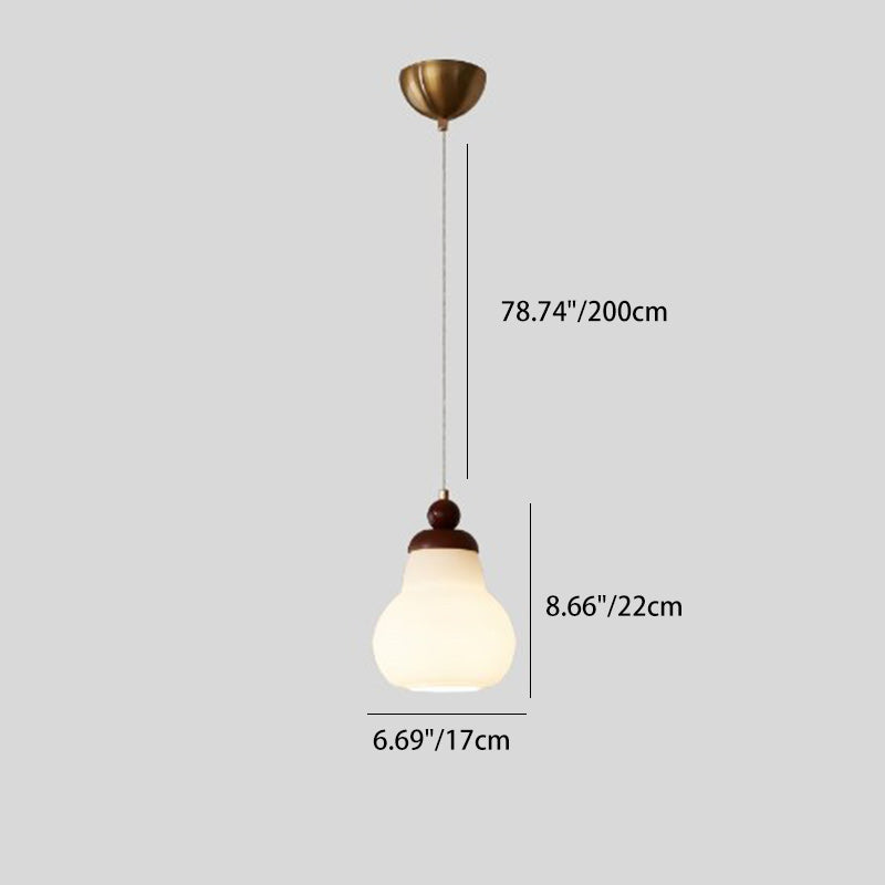 Suspension lumineuse à 1 lumière, moderne, minimaliste, sphérique, cylindrique, en forme de gourde, en fer, bois et acrylique, pour salle à manger 