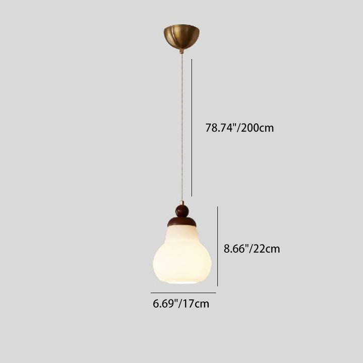 Suspension lumineuse à 1 lumière, moderne, minimaliste, sphérique, cylindrique, en forme de gourde, en fer, bois et acrylique, pour salle à manger 