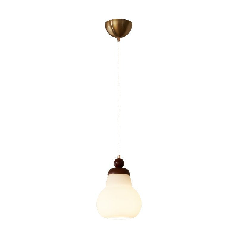 Suspension lumineuse à 1 lumière, moderne, minimaliste, sphérique, cylindrique, en forme de gourde, en fer, bois et acrylique, pour salle à manger 