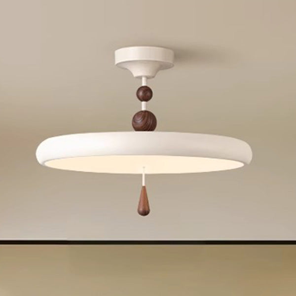 Modern Minimalist Round Cylindrical Spherical Teardrop Iron Acrylic LED Semi-Flush Mount Ceiling Light For Bedroom