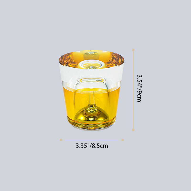 Modern Cup Design Crystal Table Lamp - Cylindrical LED Ambient Light Desk Lamp For Bedroom