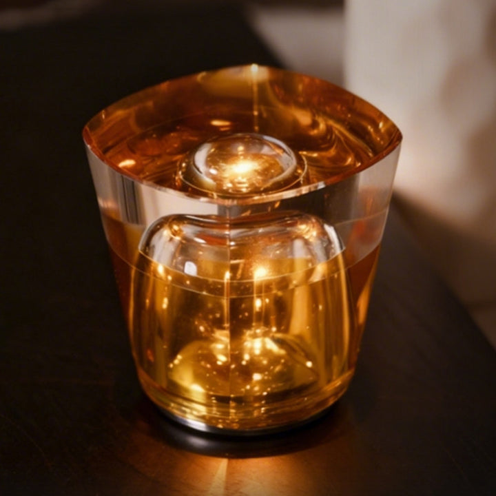 Modern Cup Design Crystal Table Lamp - Cylindrical LED Ambient Light Desk Lamp For Bedroom