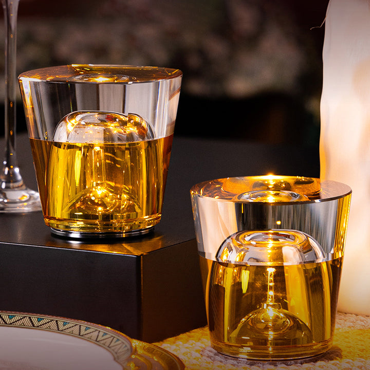 Modern Cup Design Crystal Table Lamp - Cylindrical LED Ambient Light Desk Lamp For Bedroom