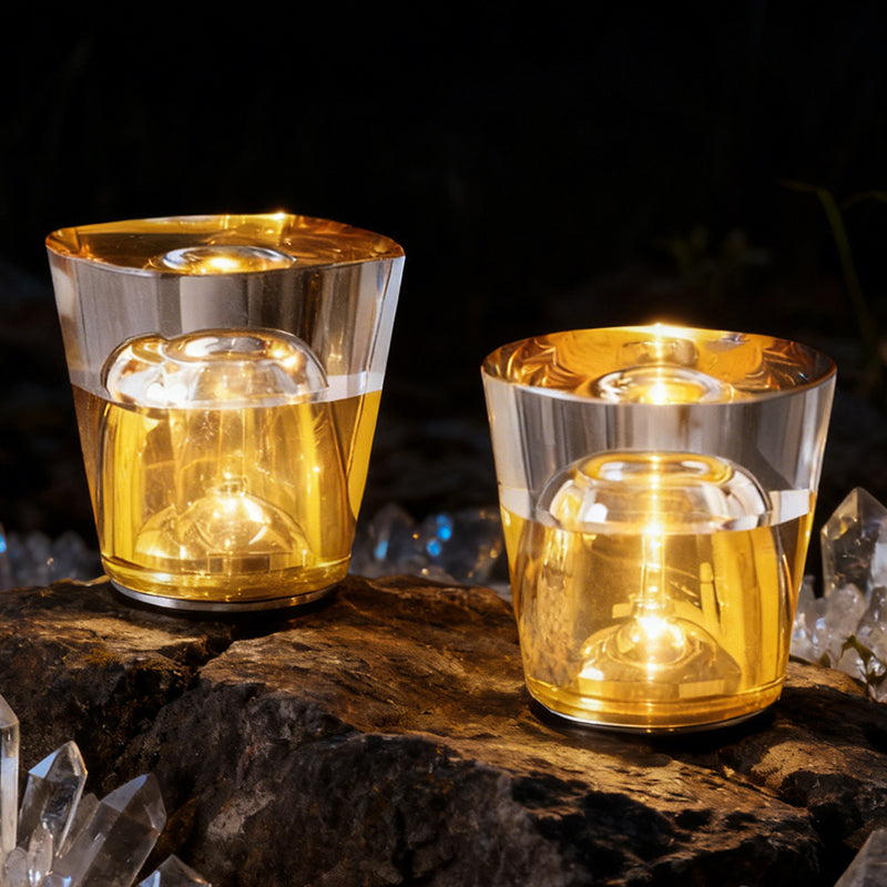 Modern Cup Design Crystal Table Lamp - Cylindrical LED Ambient Light Desk Lamp For Bedroom