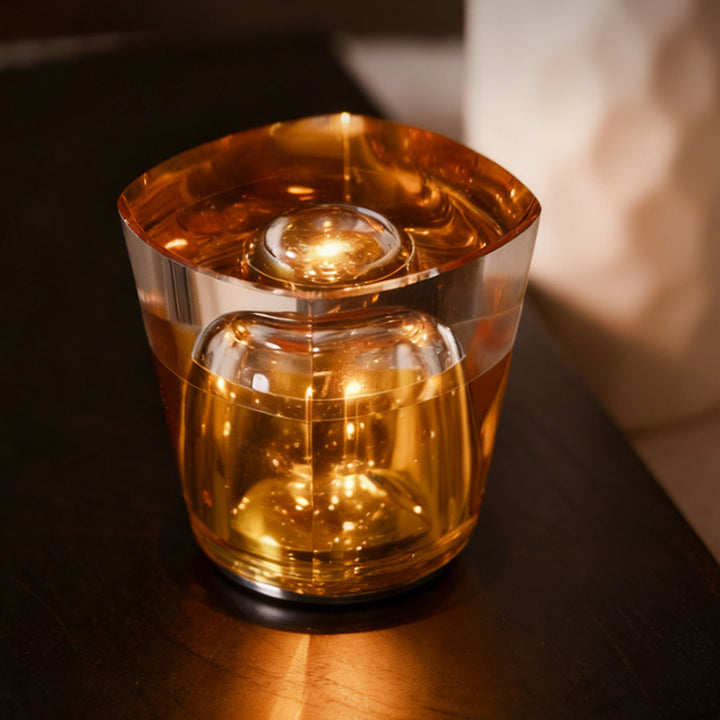Modern Cup Design Crystal Table Lamp - Cylindrical LED Ambient Light Desk Lamp For Bedroom
