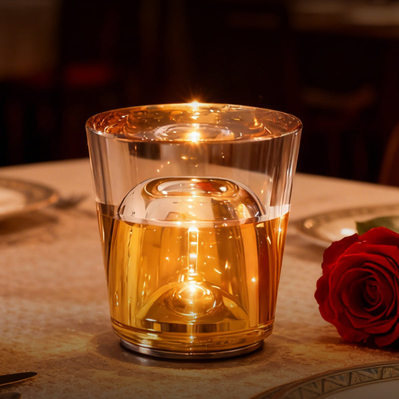 Modern Cup Design Crystal Table Lamp - Cylindrical LED Ambient Light Desk Lamp For Bedroom