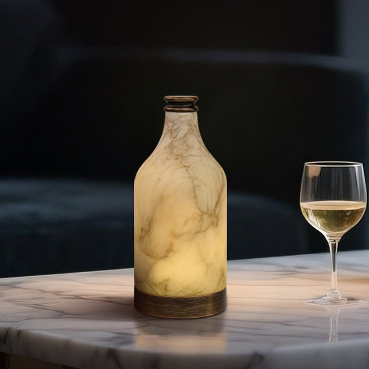 Modern Stepless Dimming Marble Table Lamp - Natural Stone LED Ambient Desk Lamp For Bedroom