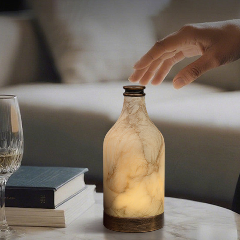 Modern Stepless Dimming Marble Table Lamp - Natural Stone LED Ambient Desk Lamp For Bedroom