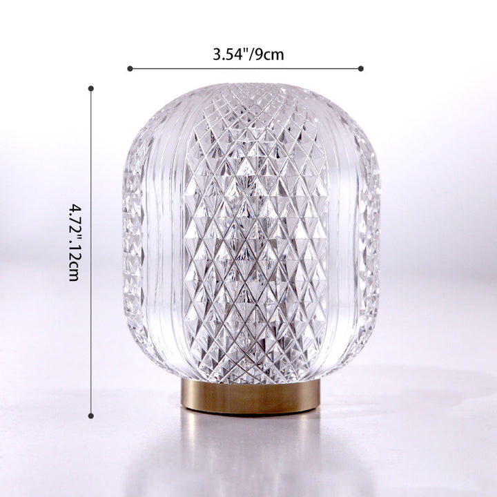 Modern Microphone Shape Stepless Dimming Table Lamp - Diamond Texture Shade LED Bedside Lamp For Bedroom
