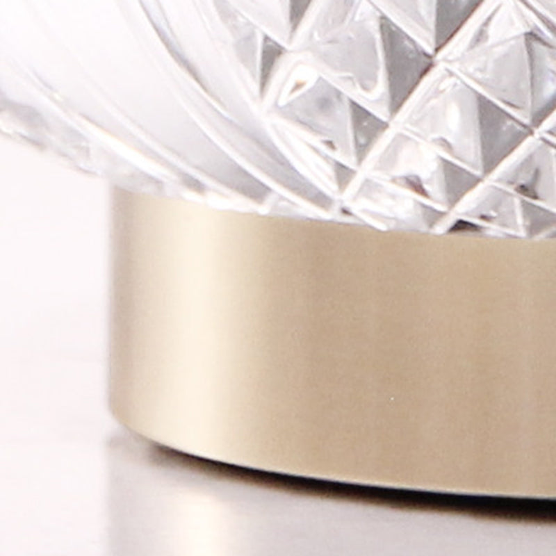 Modern Microphone Shape Stepless Dimming Table Lamp - Diamond Texture Shade LED Bedside Lamp For Bedroom