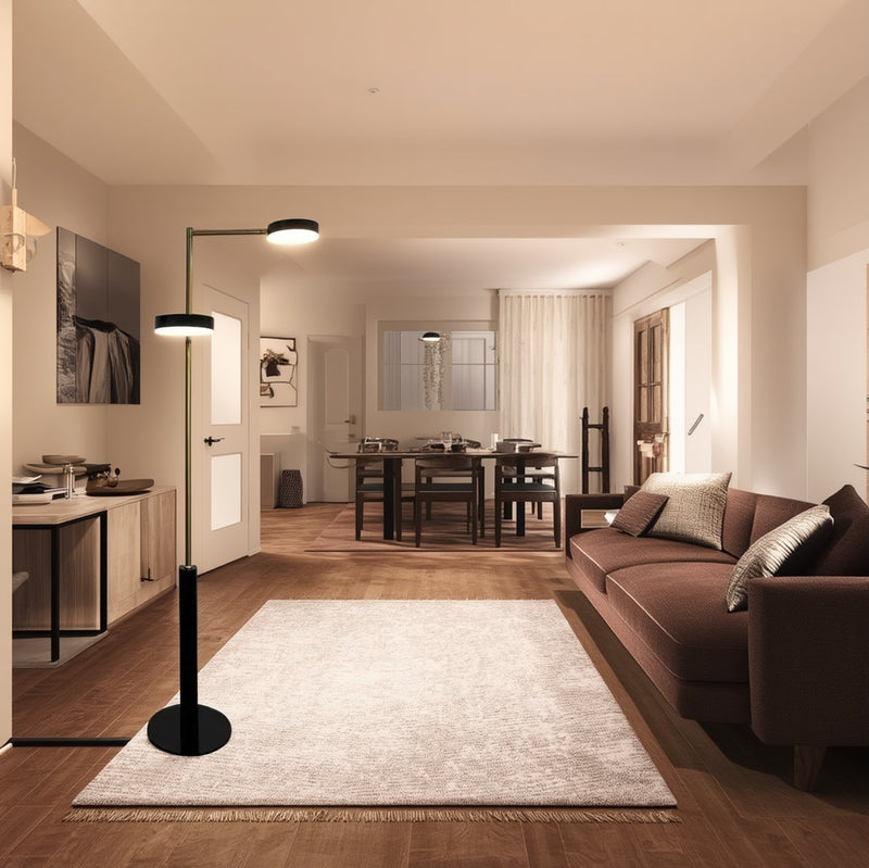 Zeitgenössische nordische zylindrische runde LED-Stehlampe aus Eisen für Wohnzimmer 
