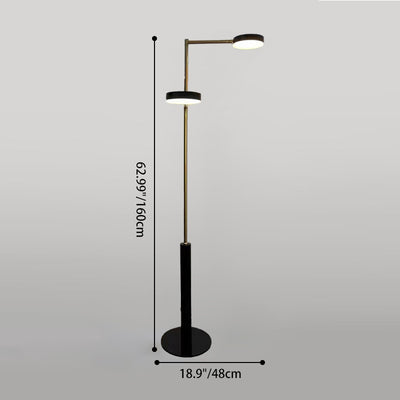 Zeitgenössische nordische zylindrische runde LED-Stehlampe aus Eisen für Wohnzimmer 