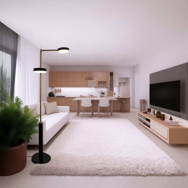 Zeitgenössische nordische zylindrische runde LED-Stehlampe aus Eisen für Wohnzimmer 