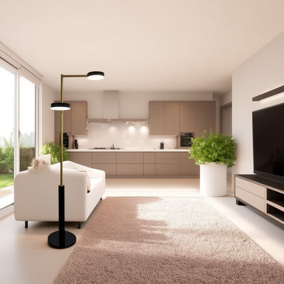 Zeitgenössische nordische zylindrische runde LED-Stehlampe aus Eisen für Wohnzimmer 