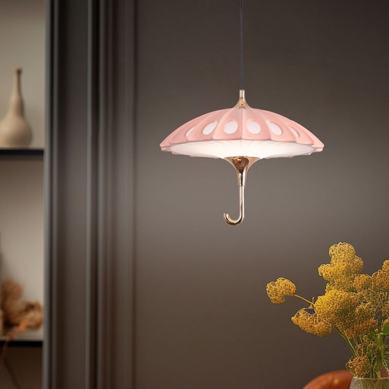 Lustre à LED en aluminium acrylique avec parapluie créatif contemporain pour salon 