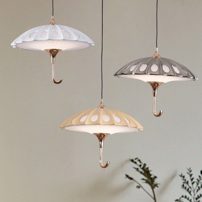 Lustre à LED en aluminium acrylique avec parapluie créatif contemporain pour salon 