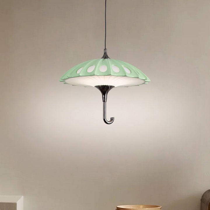 Contemporary Creative Umbrella Aluminum Acrylic LED Pendant Light For Living Room