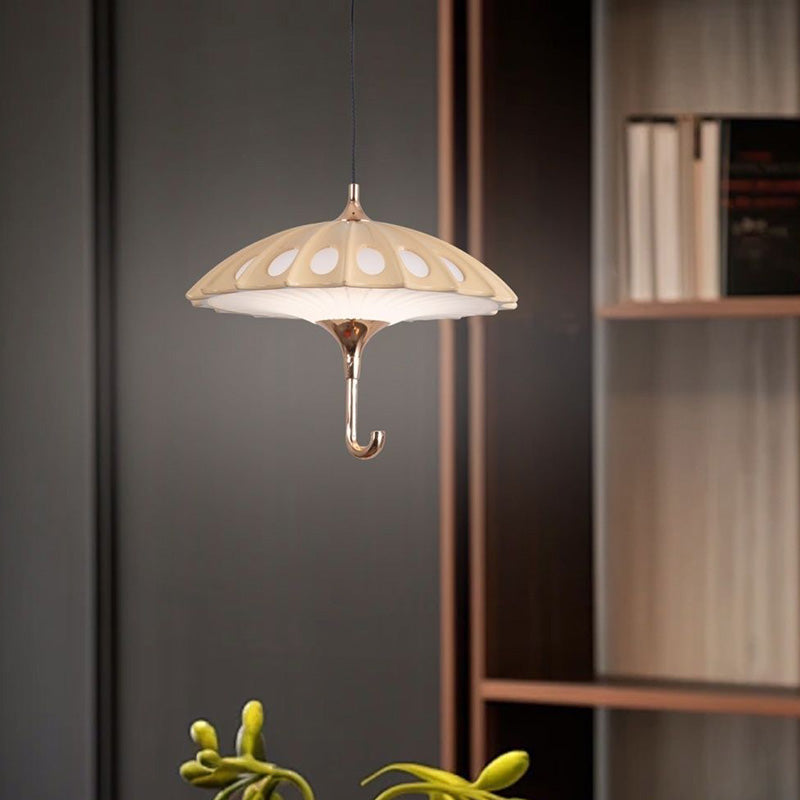 Lustre à LED en aluminium acrylique avec parapluie créatif contemporain pour salon 