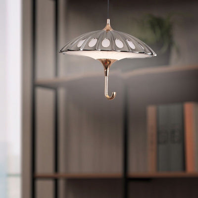 Lustre à LED en aluminium acrylique avec parapluie créatif contemporain pour salon 