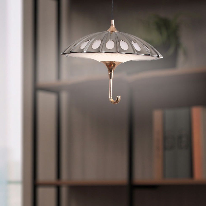 Lustre à LED en aluminium acrylique avec parapluie créatif contemporain pour salon 