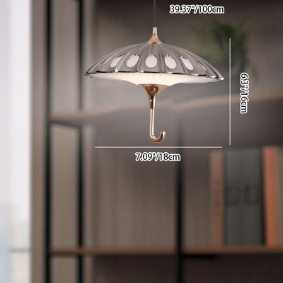 Lustre à LED en aluminium acrylique avec parapluie créatif contemporain pour salon 