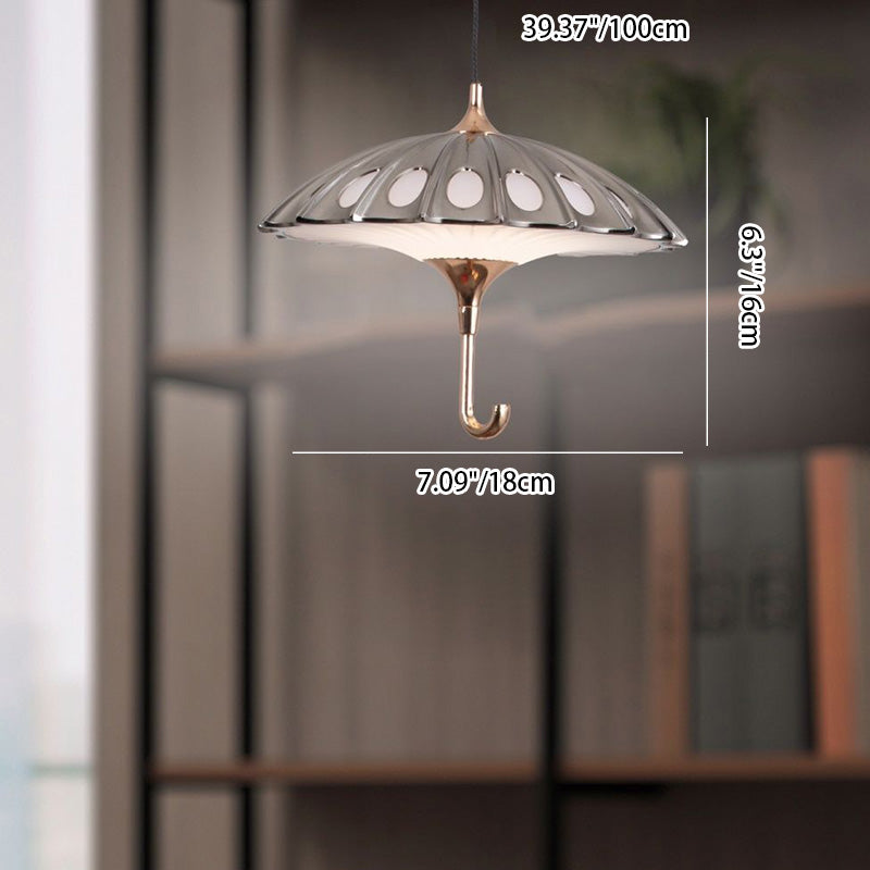 Lustre à LED en aluminium acrylique avec parapluie créatif contemporain pour salon 