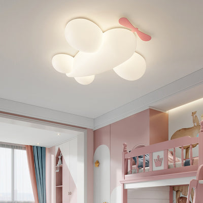 ضوء سقف مثبت بمصابيح LED من البلاستيك والحديد للأطفال المعاصرين بتصميم طائرة لغرفة النوم 