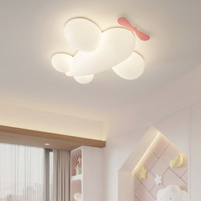 ضوء سقف مثبت بمصابيح LED من البلاستيك والحديد للأطفال المعاصرين بتصميم طائرة لغرفة النوم 