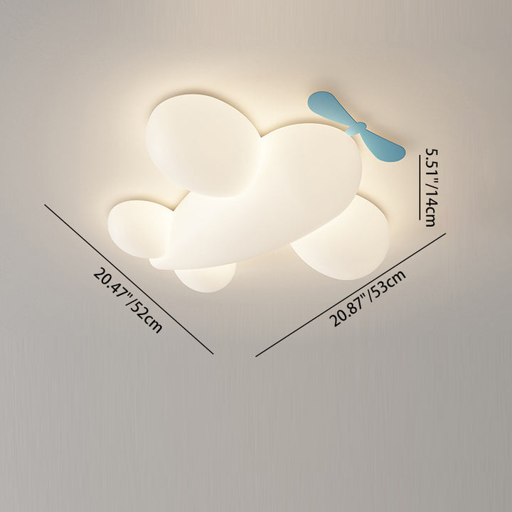 Contemporary Creative Kids Airplane Iron Plastic LED Flush Mount Ceiling Light For Bedroom