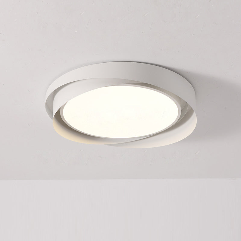 Plafonnier LED rond en fer acrylique nordique contemporain pour salon 