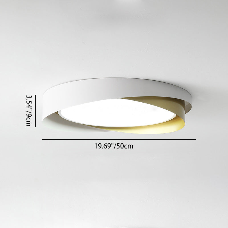 Plafonnier LED rond en fer acrylique nordique contemporain pour salon 