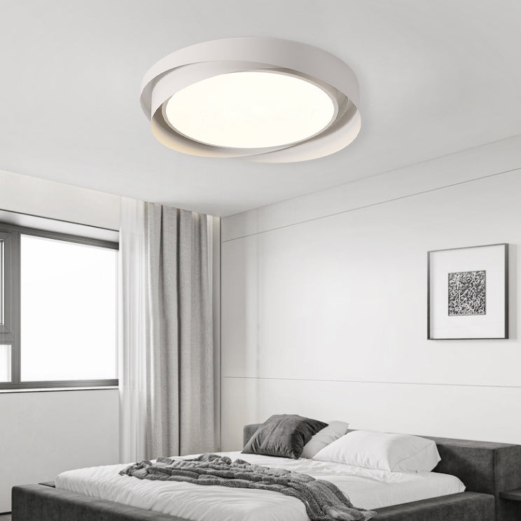 Plafonnier LED rond en fer acrylique nordique contemporain pour salon 