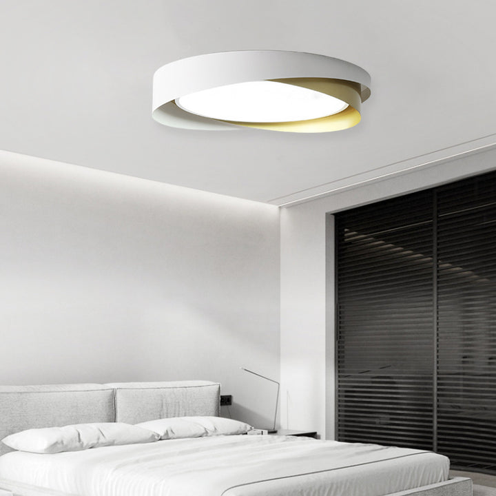 Plafonnier LED rond en fer acrylique nordique contemporain pour salon 