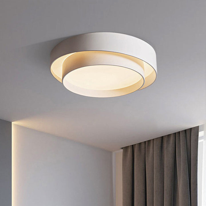 Plafonnier LED en fer acrylique à cercle concentrique nordique contemporain pour chambre à coucher 
