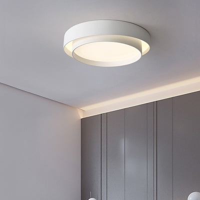 Zeitgenössische nordische konzentrische Kreis-Eisen-Acryl-LED-Unterputz-Deckenleuchte für Schlafzimmer 