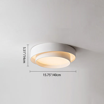 Zeitgenössische nordische konzentrische Kreis-Eisen-Acryl-LED-Unterputz-Deckenleuchte für Schlafzimmer 