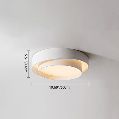 Zeitgenössische nordische konzentrische Kreis-Eisen-Acryl-LED-Unterputz-Deckenleuchte für Schlafzimmer 