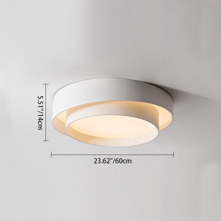 Plafonnier LED en fer acrylique à cercle concentrique nordique contemporain pour chambre à coucher 