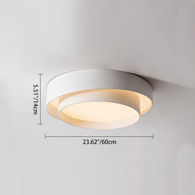 Zeitgenössische nordische konzentrische Kreis-Eisen-Acryl-LED-Unterputz-Deckenleuchte für Schlafzimmer 